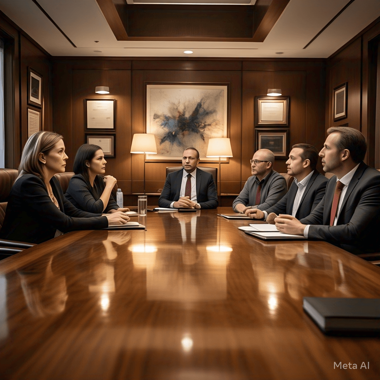 Team meeting in a boardroom